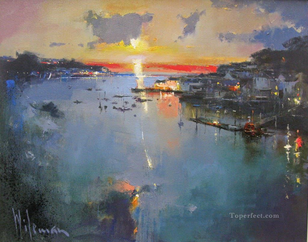At the end of the Day Fowey abstract seascape Oil Paintings